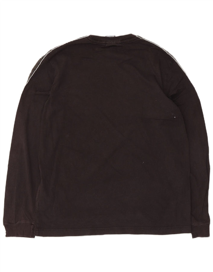 Champion Top grafico da uomo a maniche lunghe in cotone nero grande
