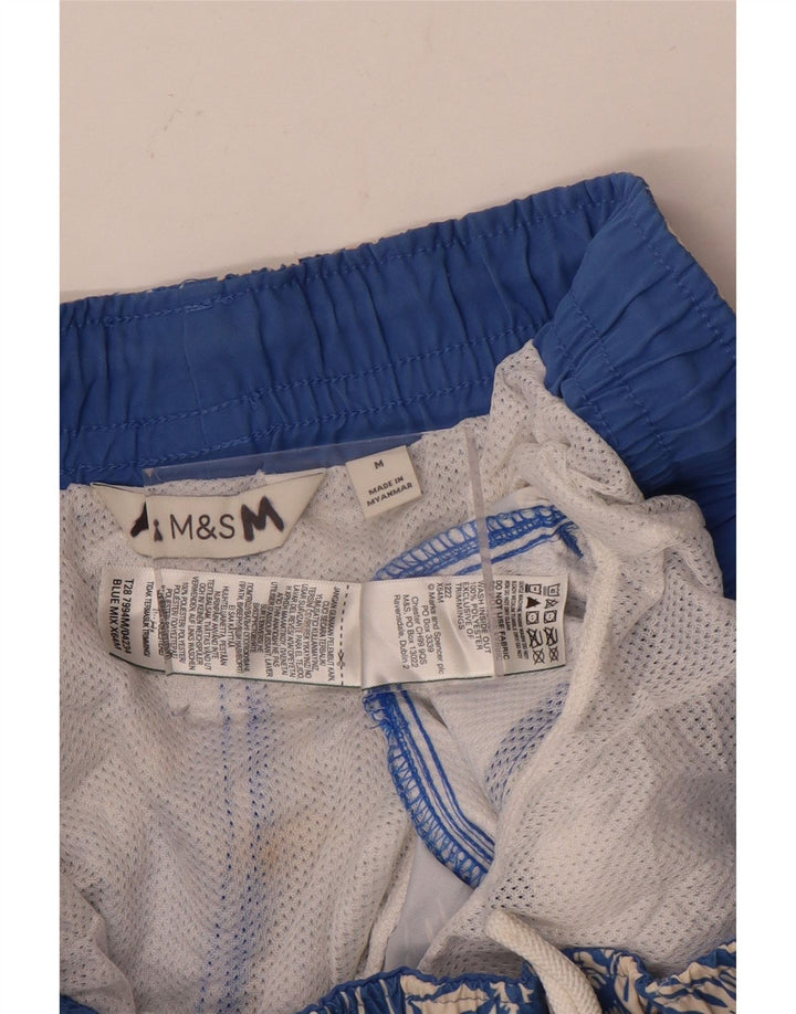 Pantaloncini da bagno da uomo Marks & Spencer poliestere floreale blu medio