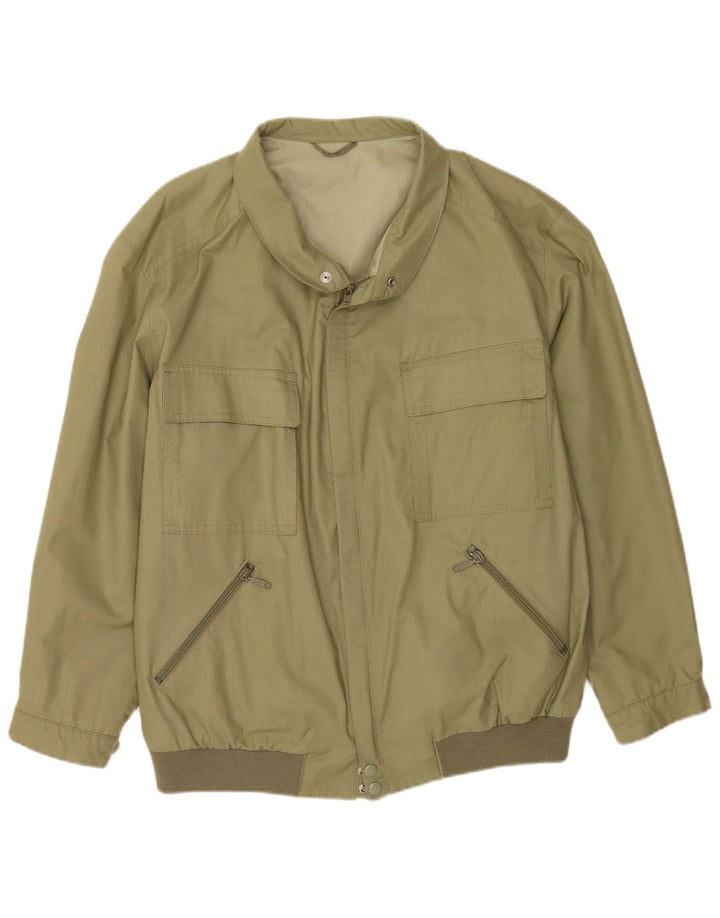 Giubbotto bomber vintage da uomo IT 60 5XL verde poliestere