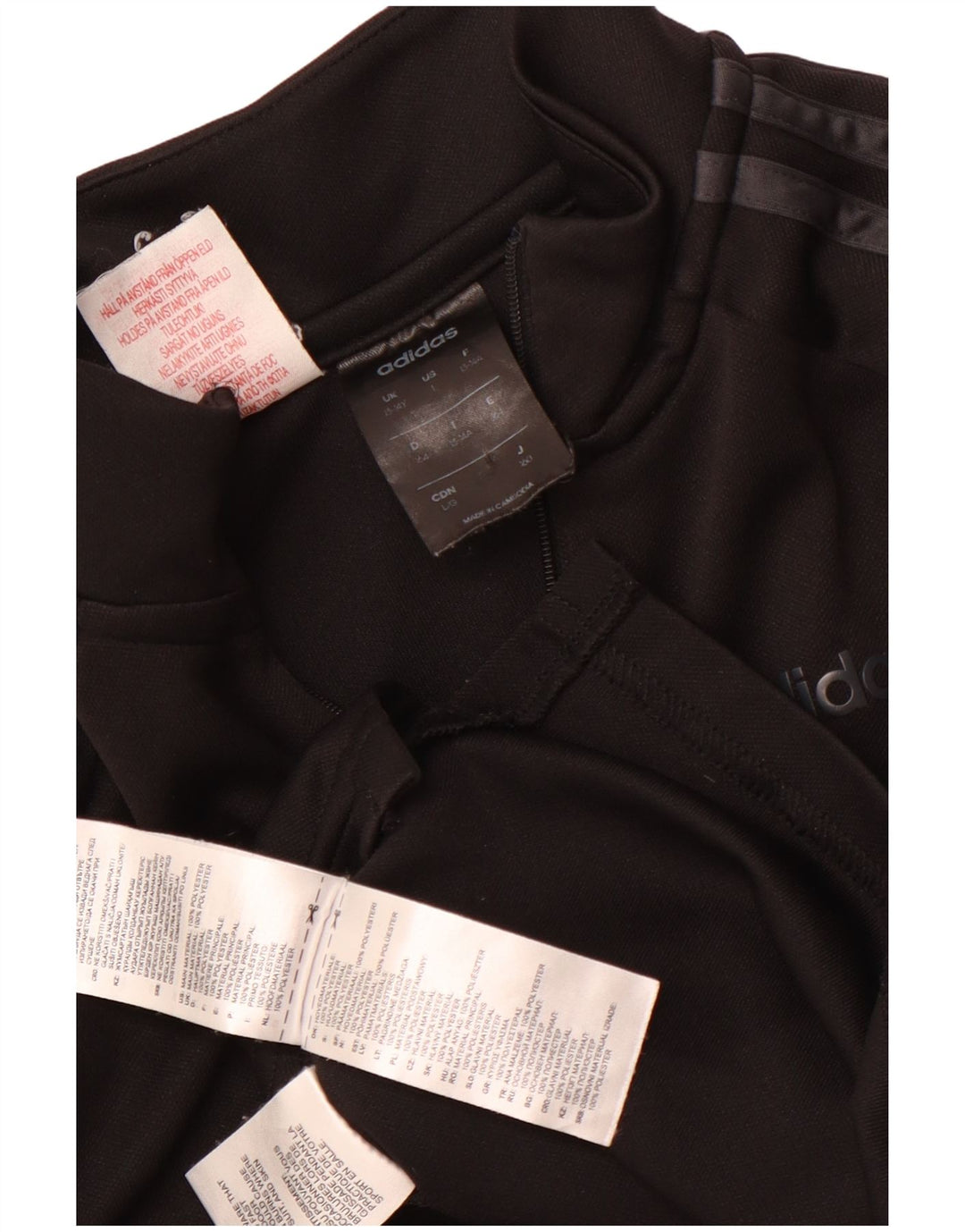 Top della tuta pullover Adidas Climalite con zip e collo da bambino 13-14 anni nera