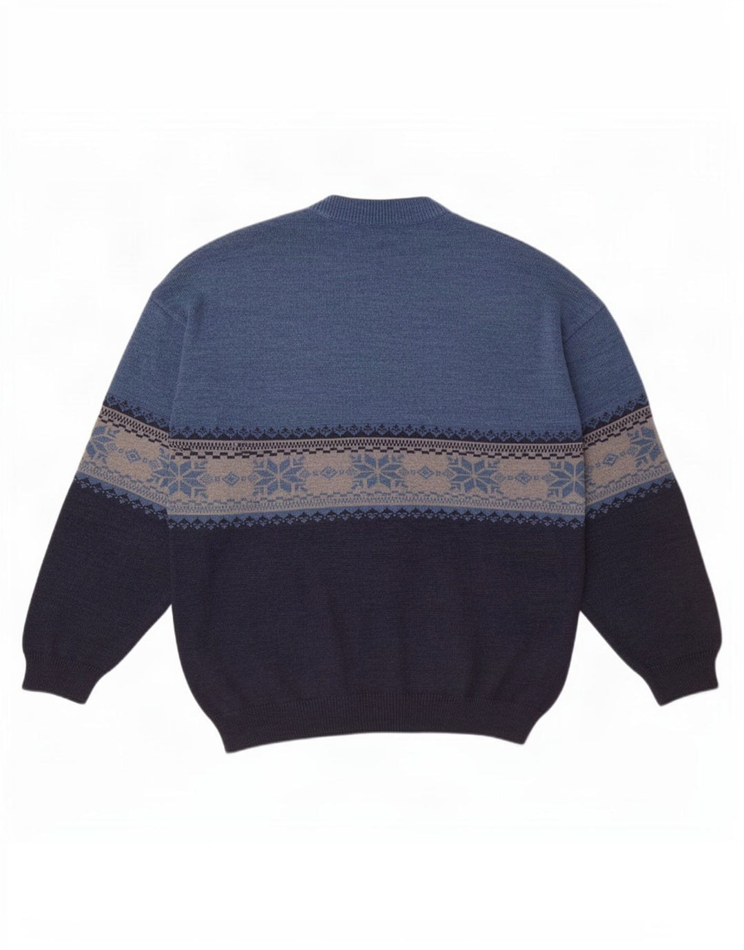 Maglione girocollo da uomo White Sails Lana Fair Isle blu grande