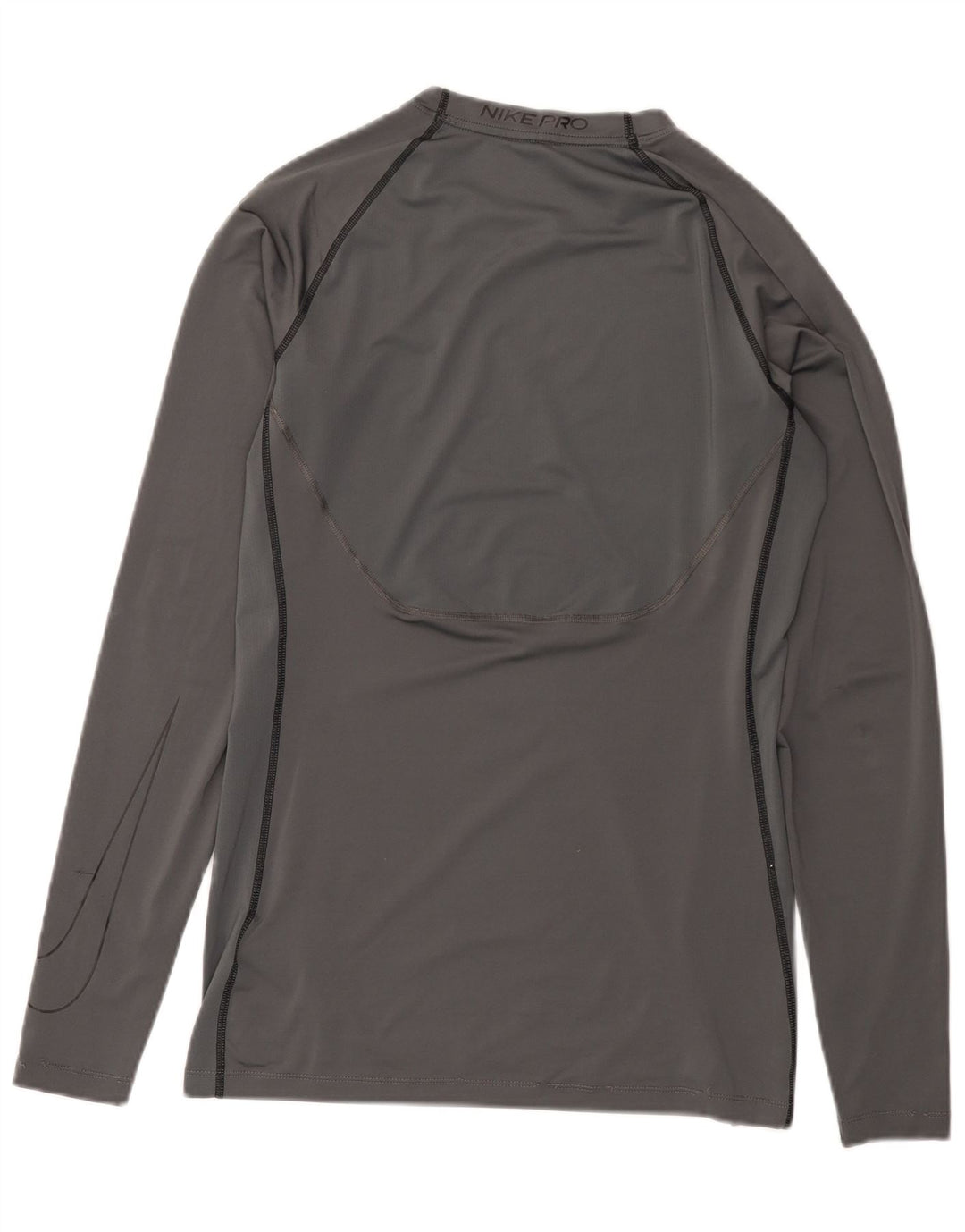 Maglia Nike Dri Fit da uomo a maniche lunghe in poliestere grigio medio