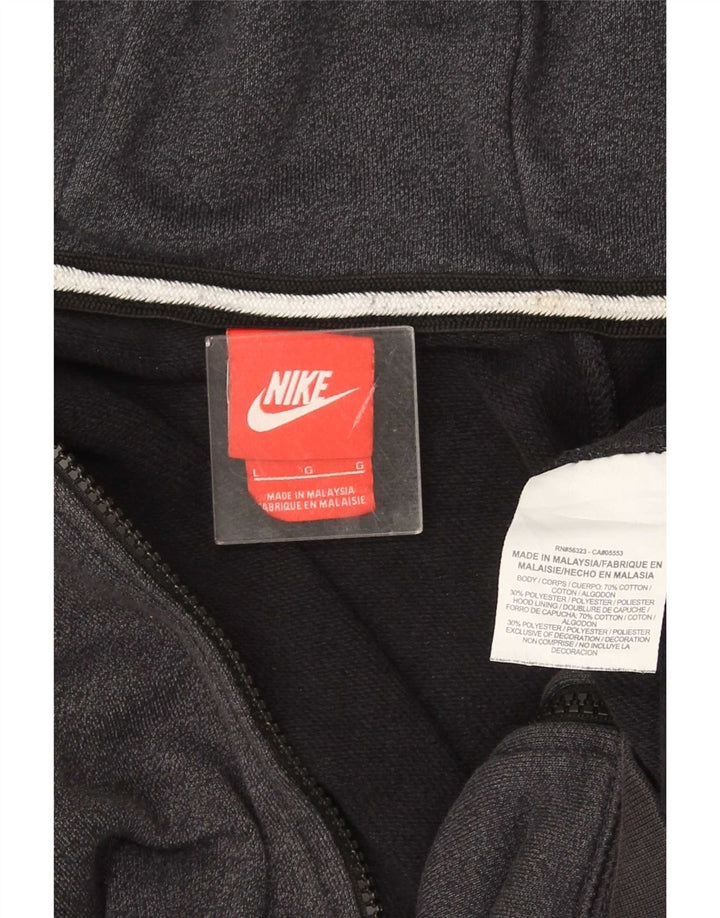 Felpa con cappuccio e zip Nike da uomo, grande, in cotone grigio