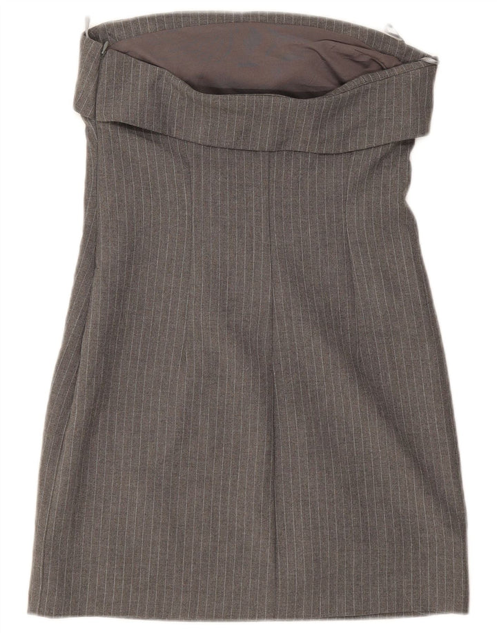 Abito senza spalline da donna Zara UK 8 piccolo gessato grigio