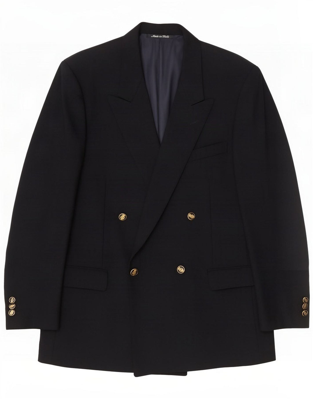 Reda Giacca blazer doppiopetto da uomo IT 54 2XL Lana vergine blu navy