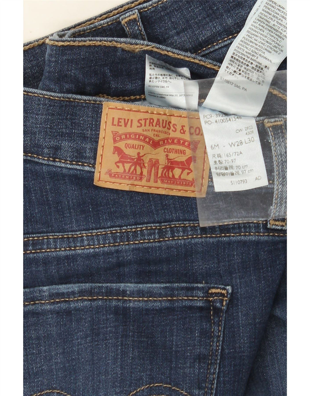 LEVI'S Jeans dritti da donna vestibilità classica US 6 medi W28 L27 cotone blu