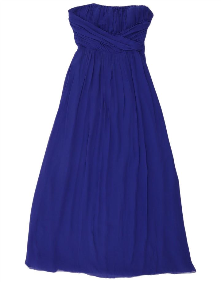 Abito maxi senza spalline da donna Ted Baker taglia 3 seta blu medio