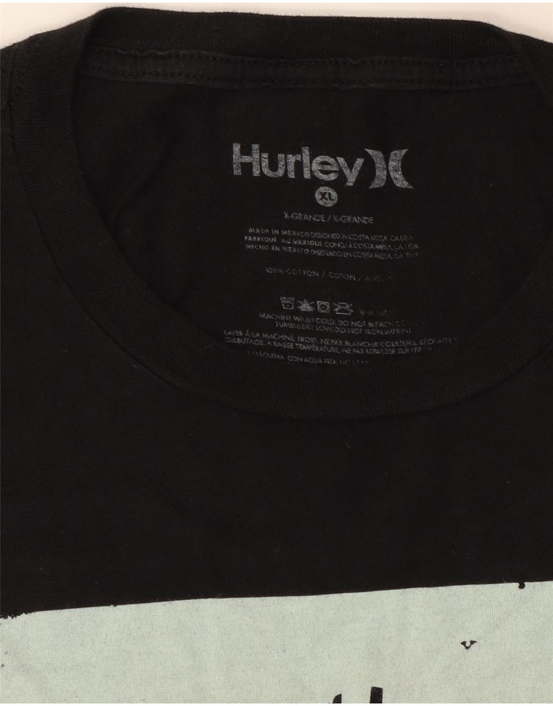 T-shirt grafica da uomo Hurley Top XL in cotone nero