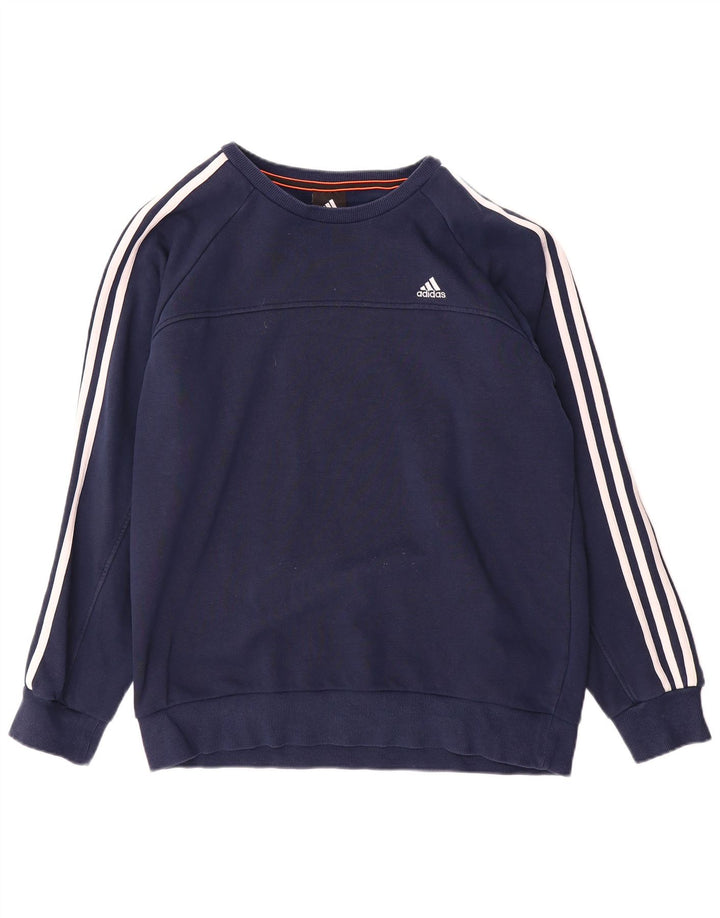 Felpa Adidas Climalite da uomo, grande, in cotone blu navy