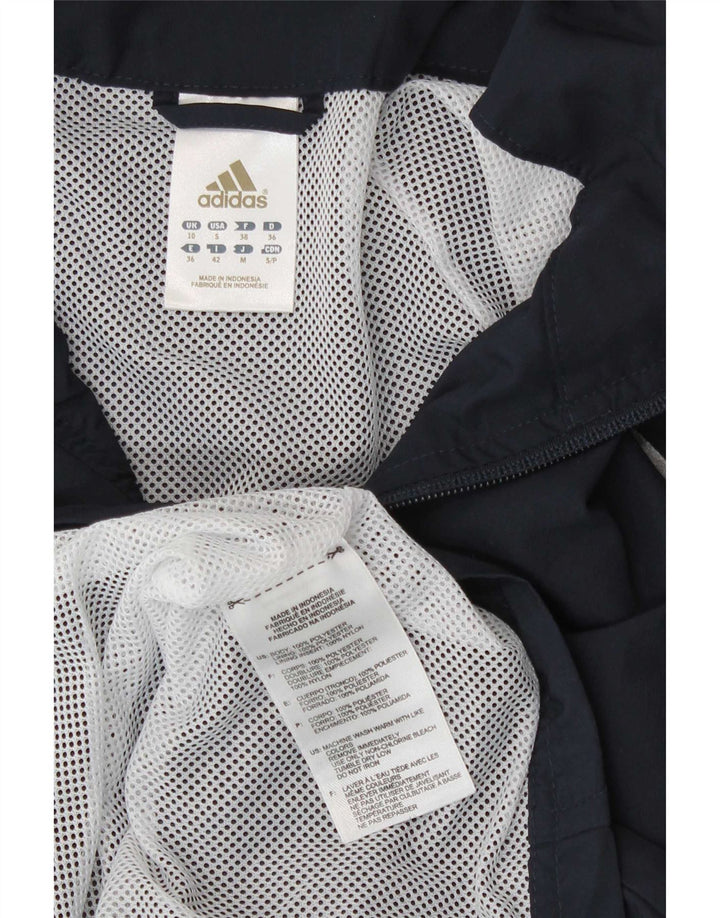 Giacca da tuta da donna Adidas UK 10 Small Blu Navy Poliestere