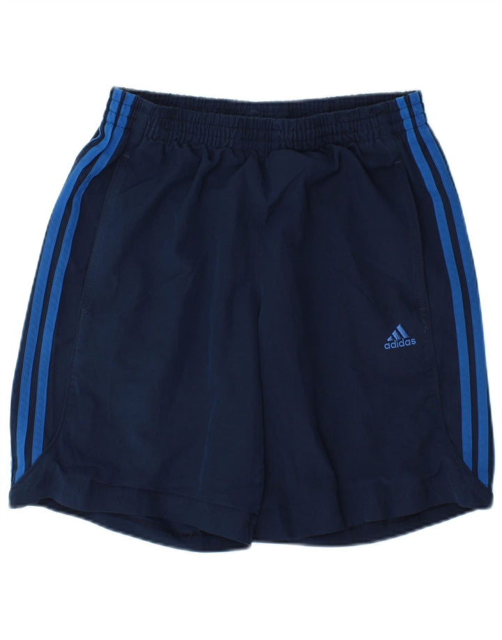 Pantaloncini sportivi da uomo Adidas piccoli in poliestere blu navy
