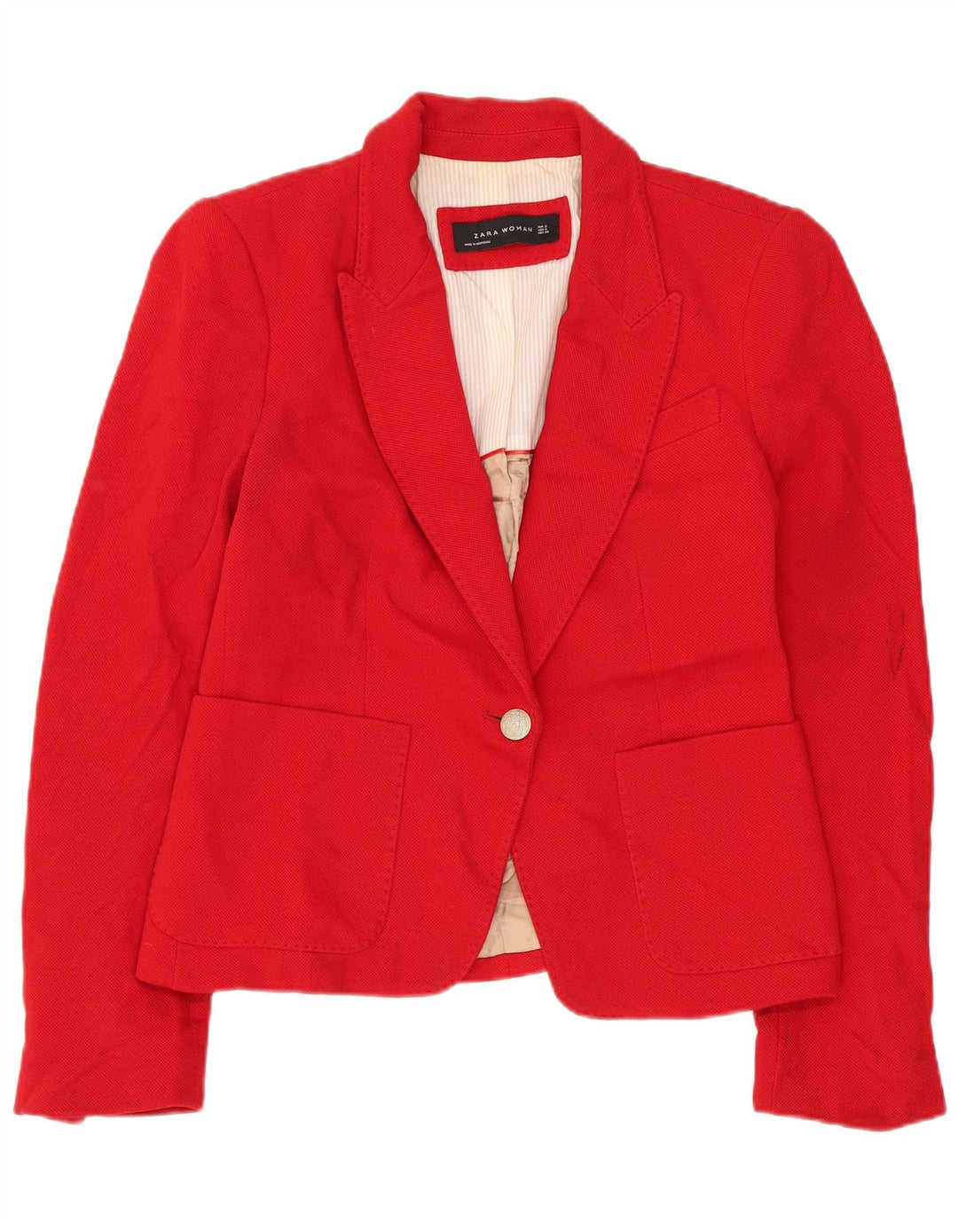 Giacca blazer a 1 bottone da donna Zara UK 10 piccola rossa