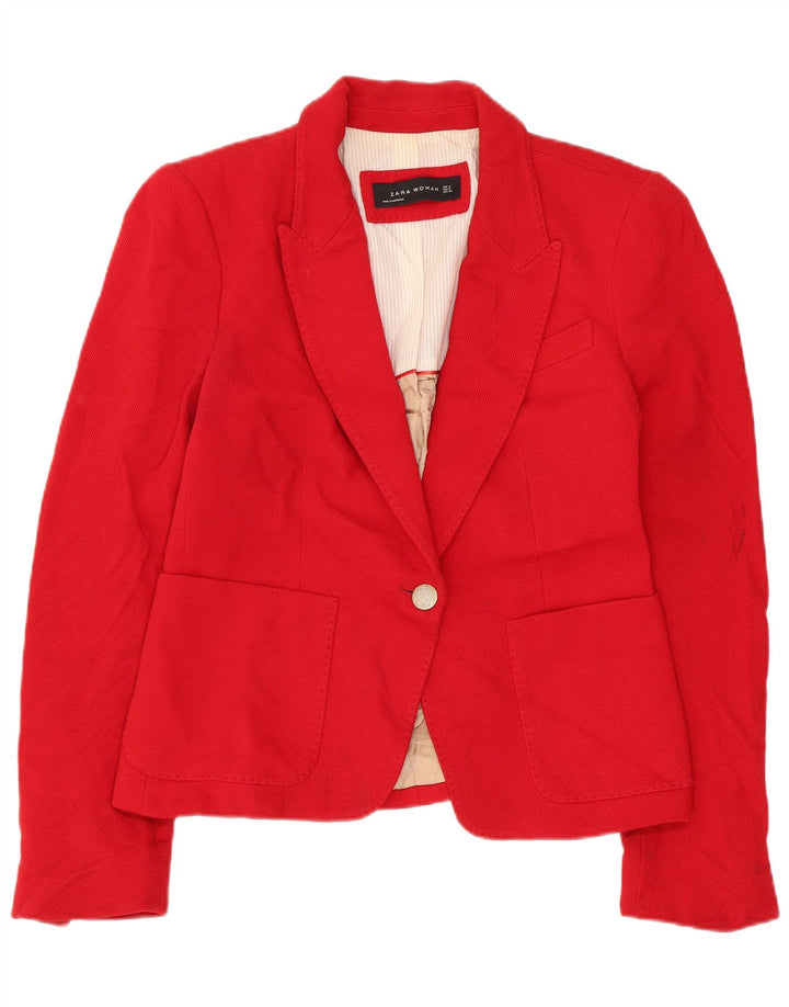 Giacca blazer a 1 bottone da donna Zara UK 10 piccola rossa