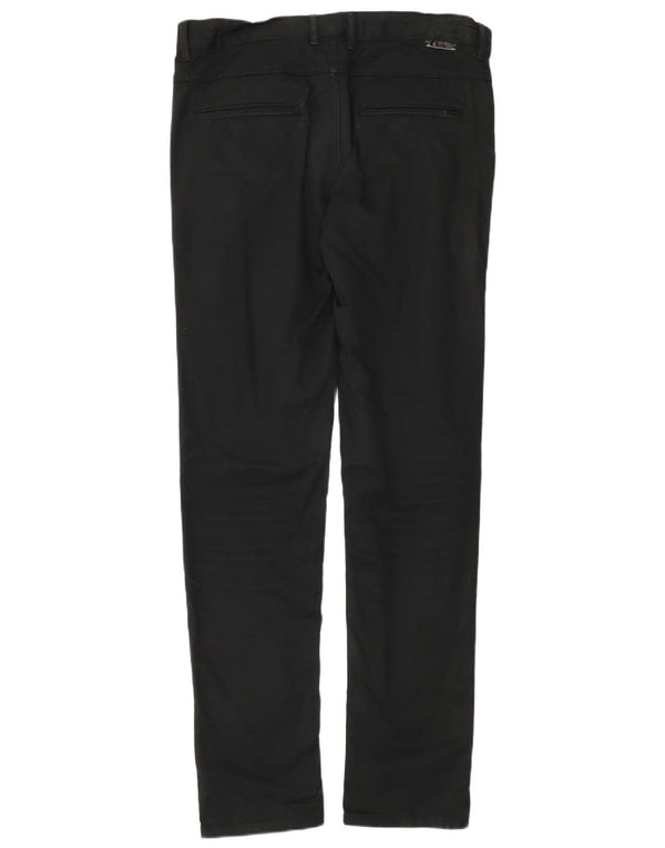 Pantaloni chino slim da uomo Zara EU 42 Large W32 L34 cotone nero