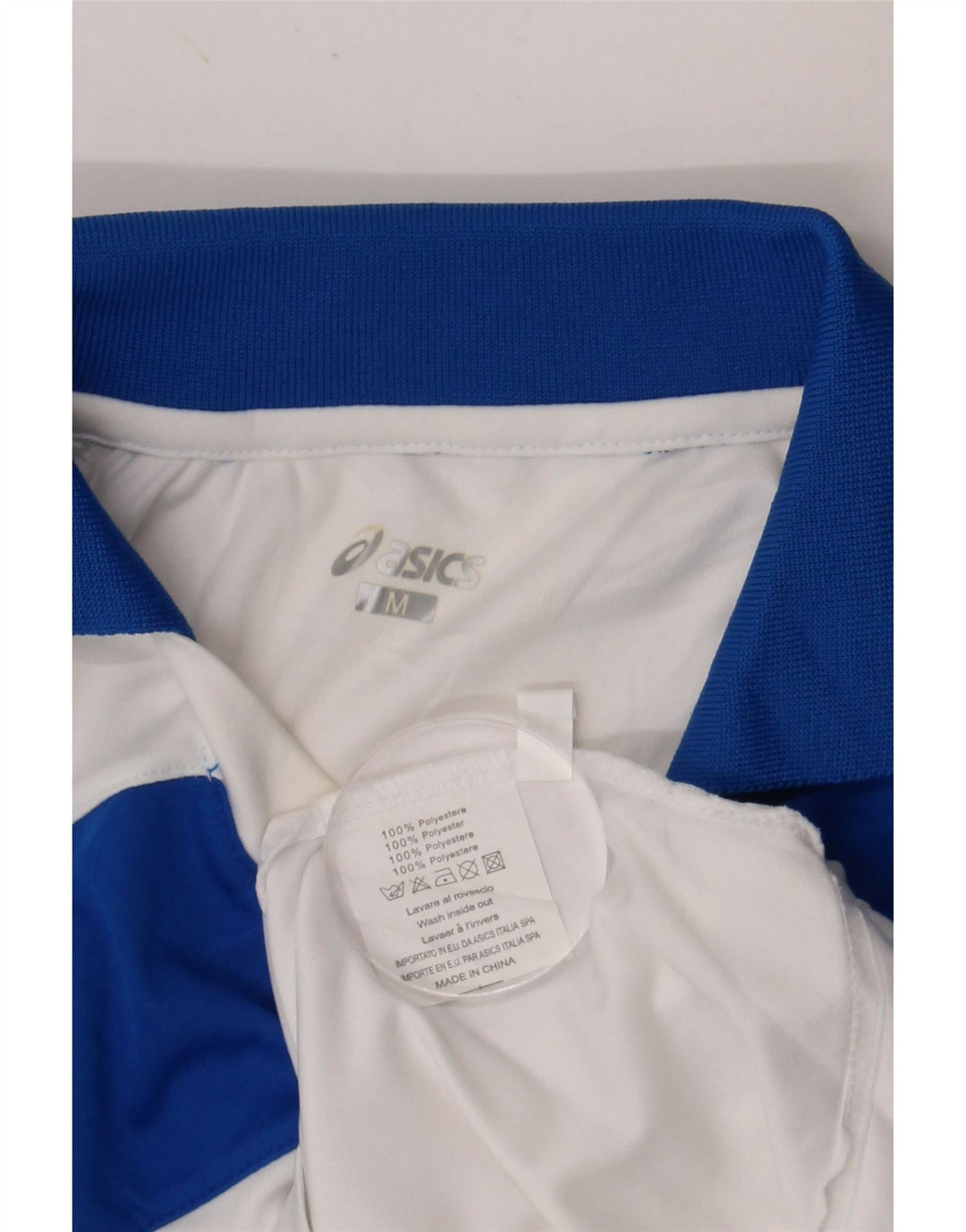 Polo ASICS da uomo in poliestere color block bianco medio