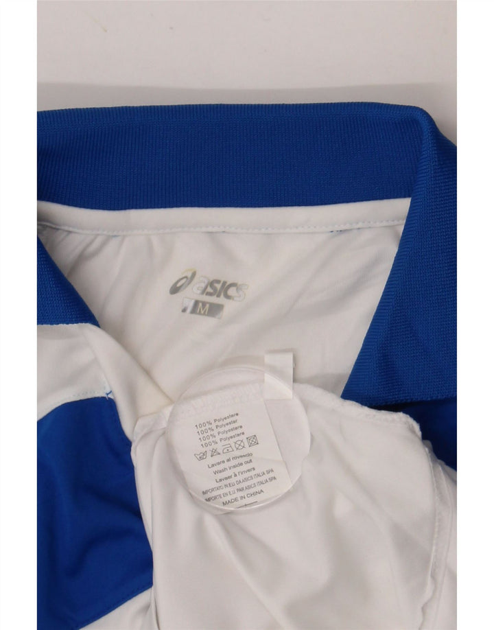 Polo ASICS da uomo in poliestere color block bianco medio