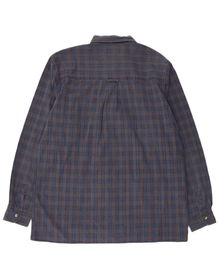 Camicia in flanella da uomo Lee XL in cotone a quadri grigi