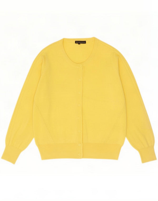 Maglione cardigan da donna Marks & Spencer UK 20 2XL cotone giallo