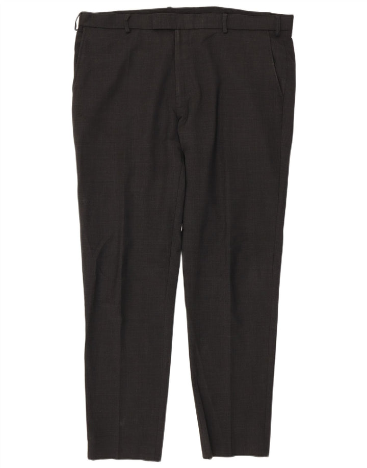 Pantaloni da abito slim su misura da uomo Marks & Spencer W40 L33 in lana grigia