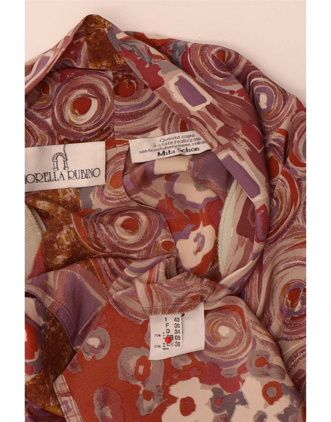 Camicetta da donna Fiorella Rubino UK 8 piccola multicolore