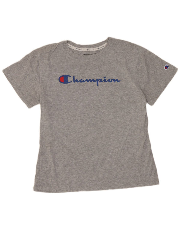 T-shirt grafica da donna CHAMPION Top UK 12 Cotone grigio medio