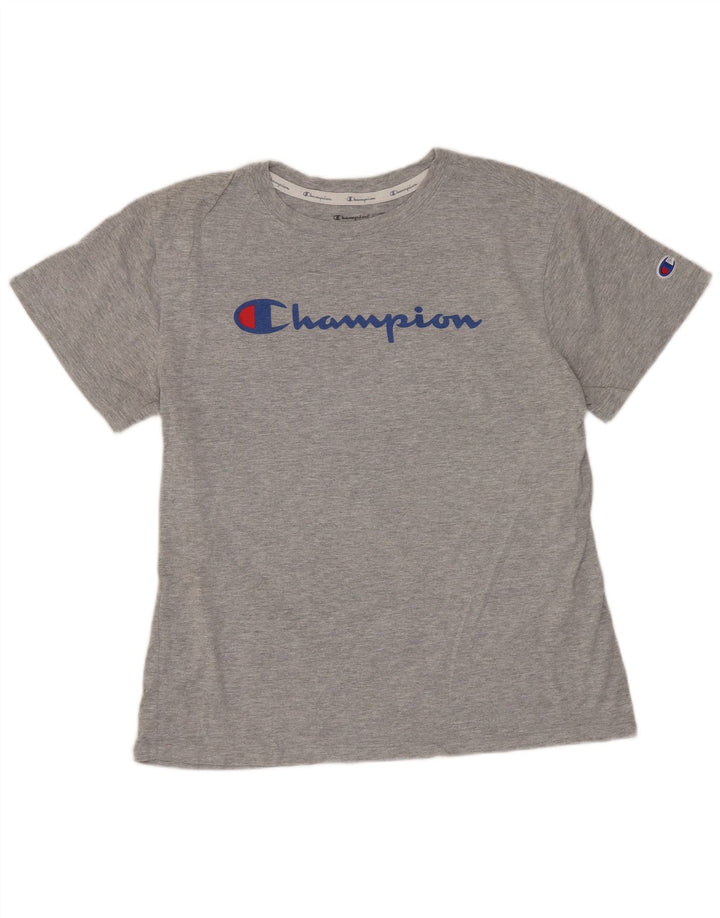 T-shirt grafica da donna CHAMPION Top UK 12 Cotone grigio medio