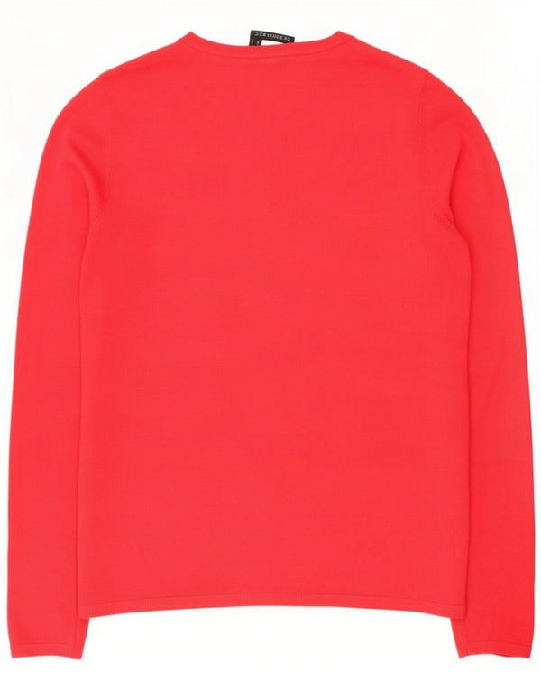 Maglione cardigan da donna Zara UK 14 grande viscosa rossa