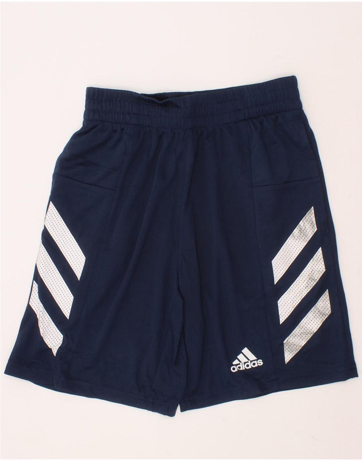 ADIDAS Boys Aeroready Sport Shorts 7-8 Years Small  Navy Blue Polyester Vintage Adidas and Second-Hand Adidas from Messina Hembry 