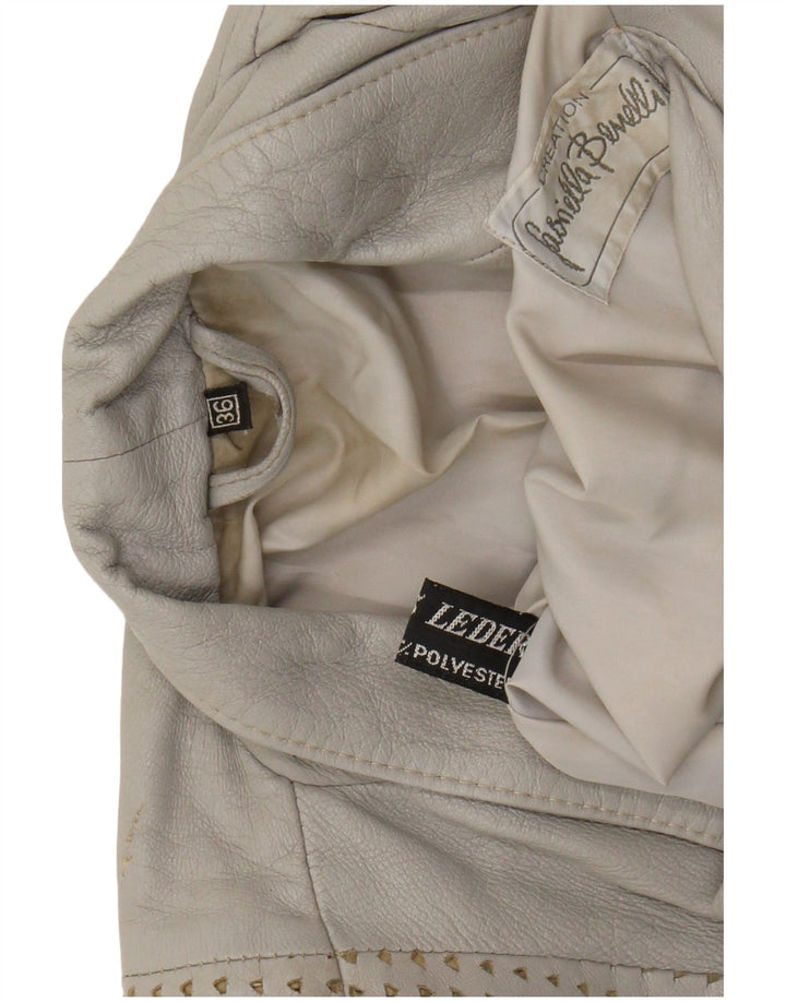 GABRIELLA BENELLI Giacca oversize da donna EU 36 piccola pelle grigia