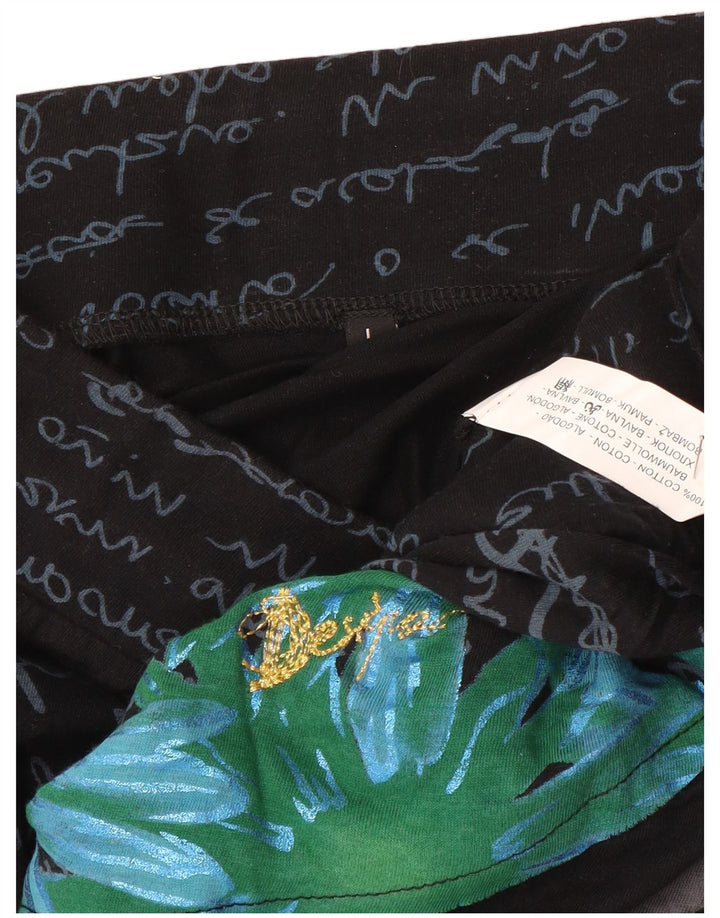 Desigual Gonna a trapezio da donna grande W32 in cotone floreale nero