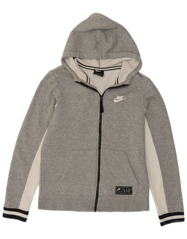 Felpa con cappuccio e zip grafica Nike da ragazzo, 13-14 anni, XL, colore grigio