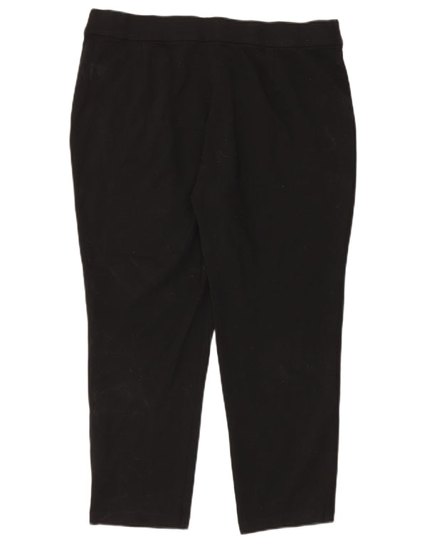 Marks & Spencer Womens Slim Casual Trousers UK 18 XL W36 L26 Black Viscose
