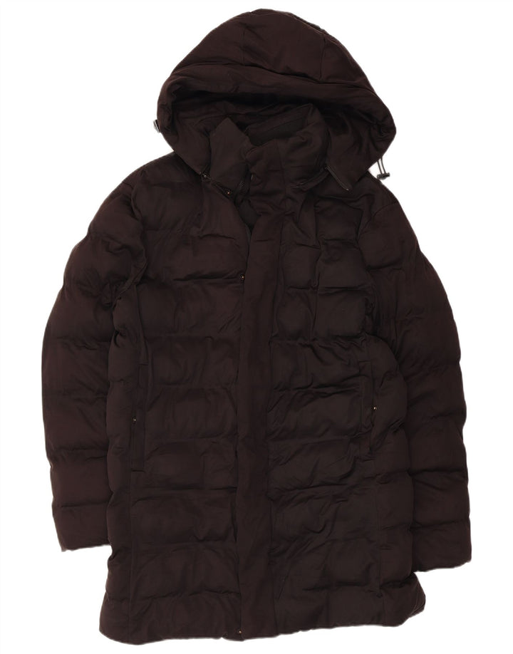Giacca imbottita con cappuccio da uomo Zara UK 36 piccola poliestere nero