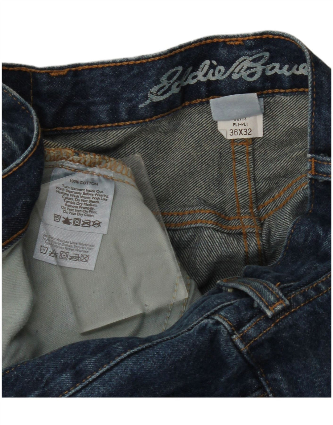 Jeans dritti da donna Eddie Bauer W36 L32 cotone blu