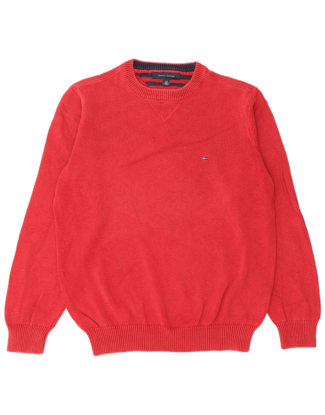 Maglione maglione girocollo da uomo Tommy Hilfiger grande cotone rosso