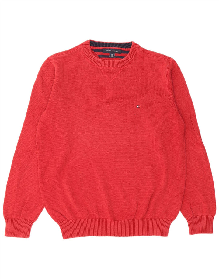 Maglione maglione girocollo da uomo Tommy Hilfiger grande cotone rosso
