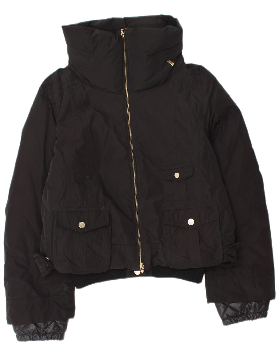 Piumino con cappuccio da donna Silk and Soie IT 44 Medium Nero Poliammide