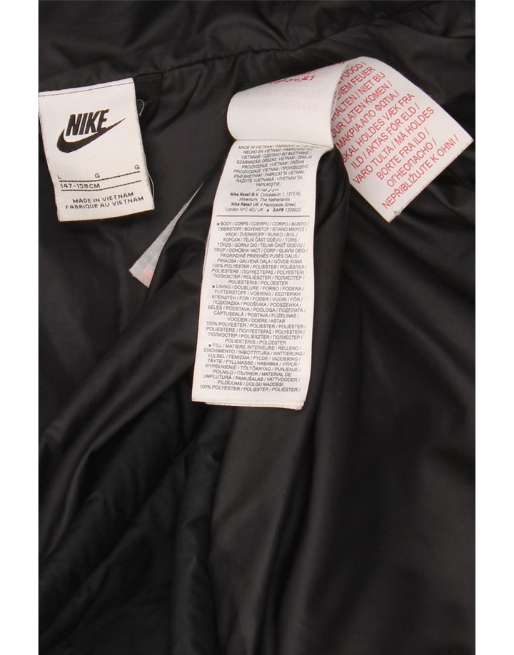 Giacca imbottita con cappuccio Nike da ragazzo 12-13 anni Large nera in poliestere