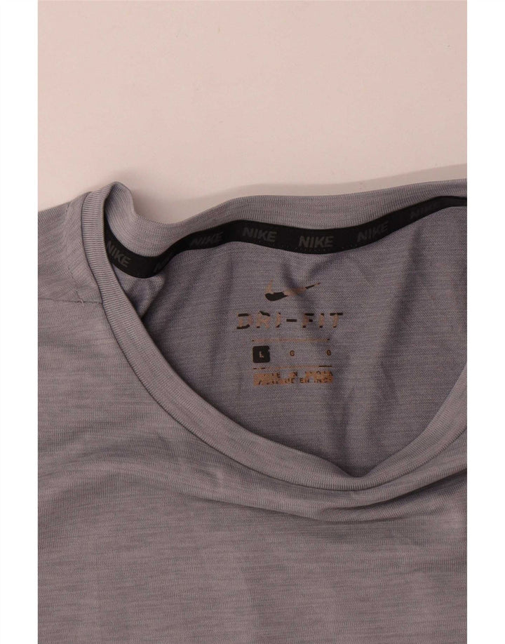 T-shirt Nike Dri Fit da uomo, grande, in poliestere grigio