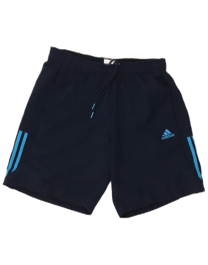 Pantaloncini sportivi Adidas Climalite da uomo medi in poliestere blu navy