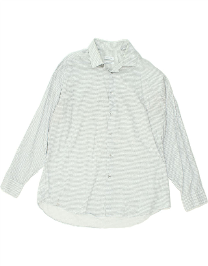 CALVIN KLEIN Mens Port normal Regular Fit Shirt Size 17 1/2 XL Grey | Vintage Calvin Klein | Thrift | Second-Hand Calvin Klein | Used Clothing | Messina Hembry 