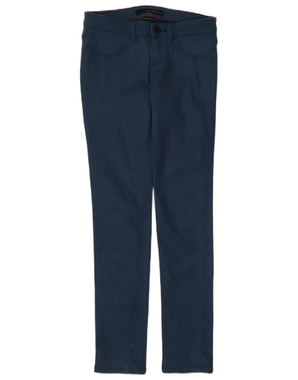 Pantaloni casual skinny a vita bassa da donna Calvin Klein W25 L32 Blu Navy