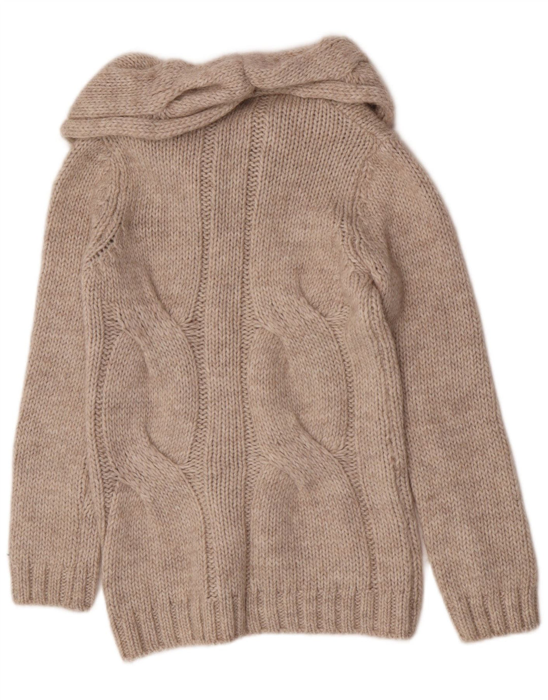 Maglione maglione a collo alto da donna Marks & Spencer UK 8 piccolo acrilico beige