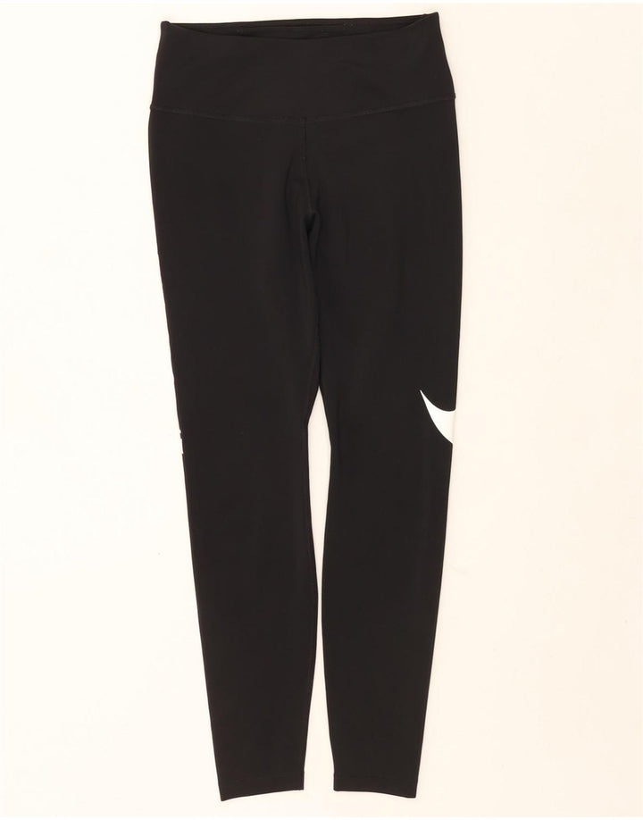 Leggings corti Nike da donna Dri Fit Graphic Crop UK 8 piccoli poliestere nero