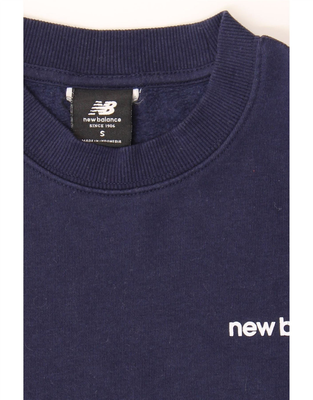 NEW BALANCE Mens Graphic Sweatshirt Jumper Small Navy Blue