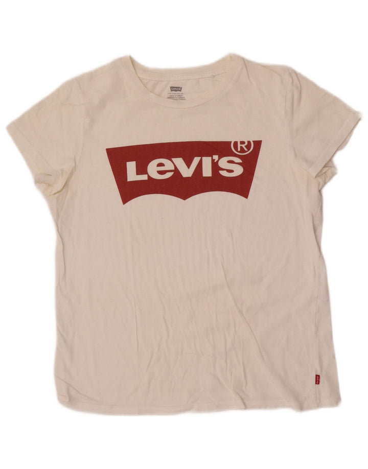 T-shirt grafica da donna Levi's Top UK 10 piccola bianca