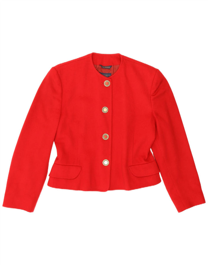 GB.PEDRINI Giacca blazer a 4 bottoni da donna UK 12 media rossa