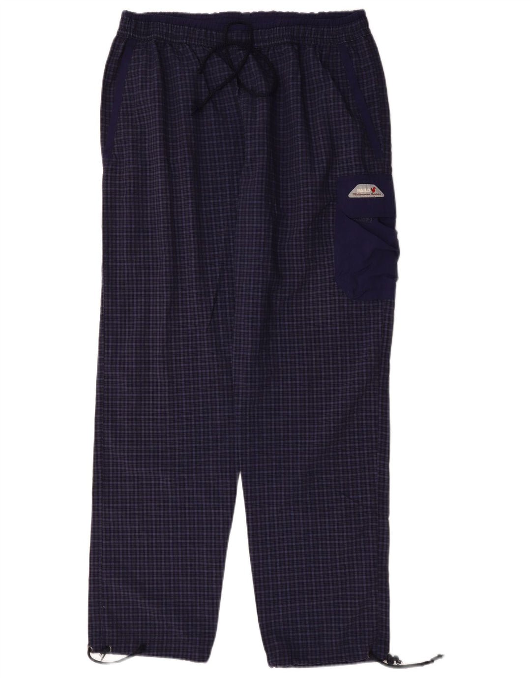 Pantaloni cargo dritti da uomo Bailo XL blu navy a quadri in poliammide
