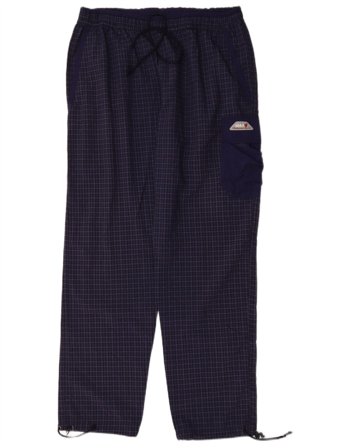 Pantaloni cargo dritti da uomo Bailo XL blu navy a quadri in poliammide