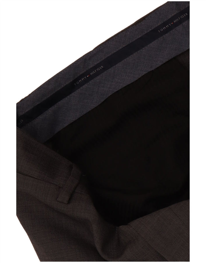 Pantaloni da abito dritti da uomo Tommy Hilfiger W32 L30 Grigi